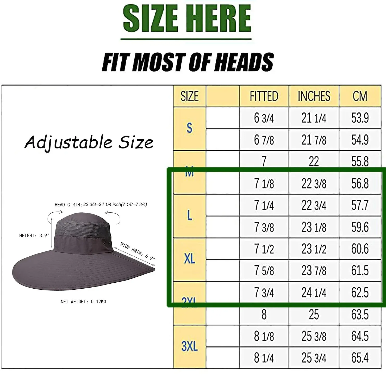 Adventure Ready Wide Brim Sun Hat with UPF50  Protection - Army Green Grey Dark Gray