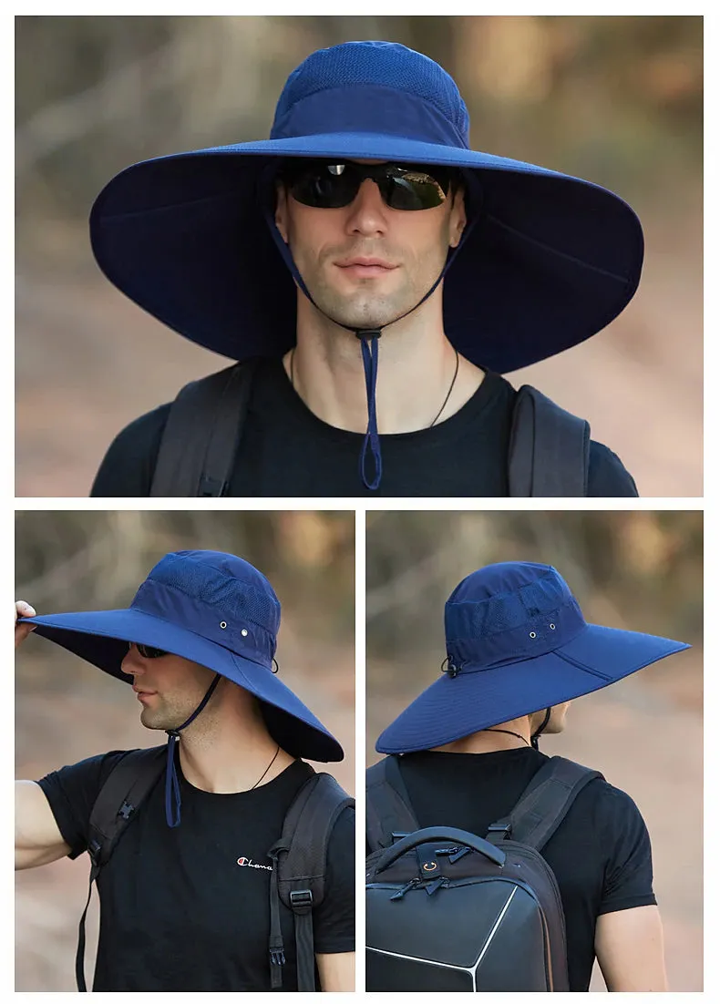 Adventure Ready Wide Brim Sun Hat with UPF50  Protection - Army Green Grey Dark Gray