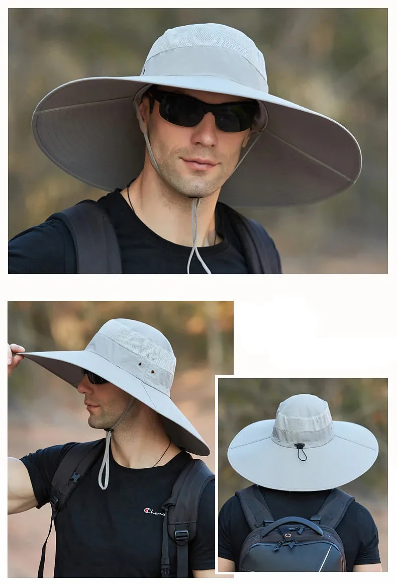 Adventure Ready Wide Brim Sun Hat with UPF50  Protection - Army Green Grey Dark Gray