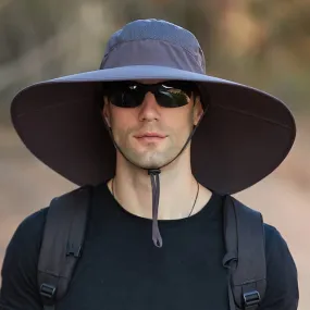 Adventure Ready Wide Brim Sun Hat with UPF50  Protection - Army Green Grey Dark Gray