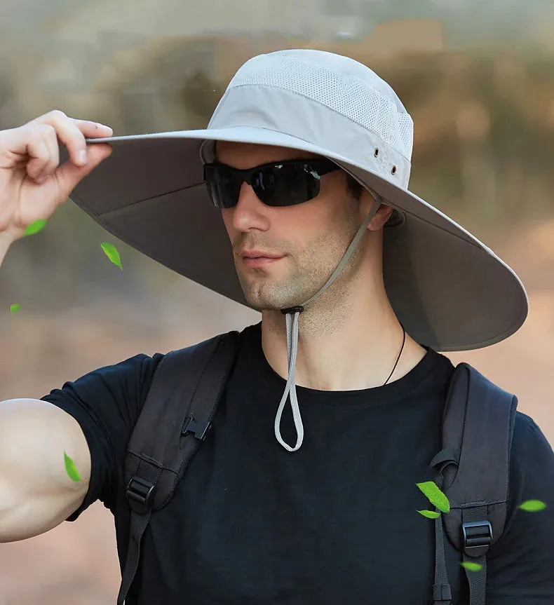 Adventure Ready Wide Brim Sun Hat with UPF50  Protection - Army Green Grey Dark Gray