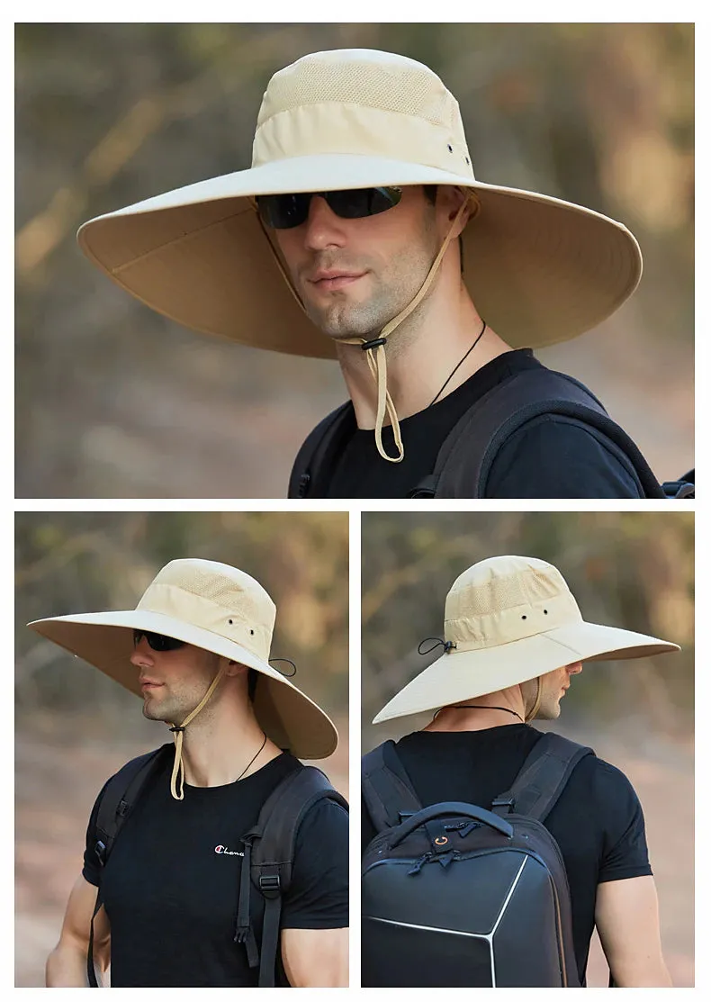 Adventure Ready Wide Brim Sun Hat with UPF50  Protection - Army Green Grey Dark Gray