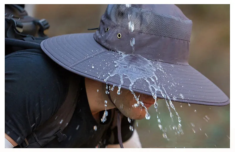 Adventure Ready Wide Brim Sun Hat with UPF50  Protection - Army Green Grey Dark Gray