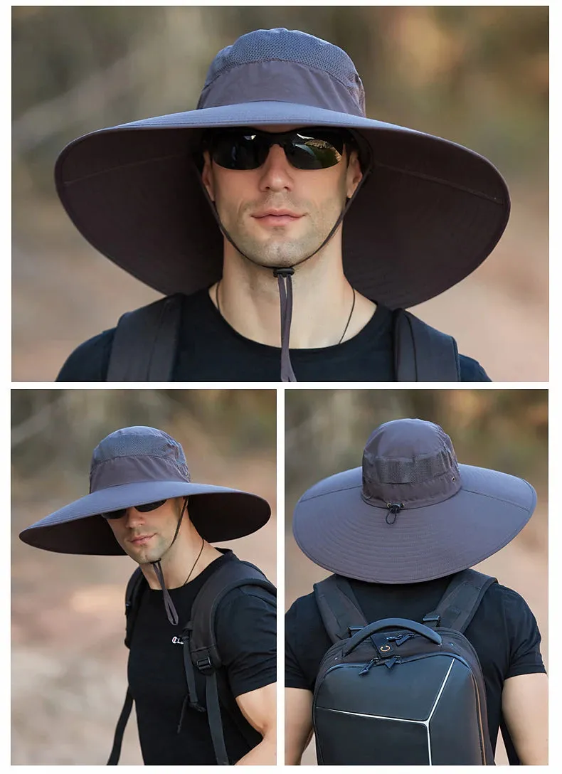 Adventure Ready Wide Brim Sun Hat with UPF50  Protection - Army Green Grey Dark Gray