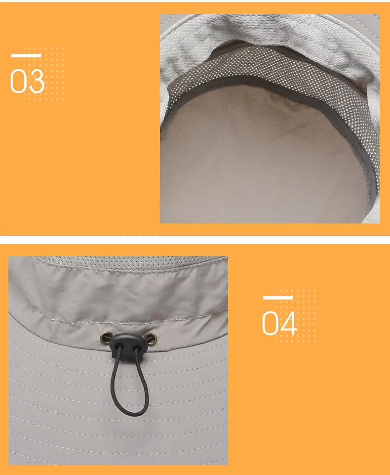 Adventure Ready Wide Brim Sun Hat with UPF50  Protection - Army Green Grey Dark Gray