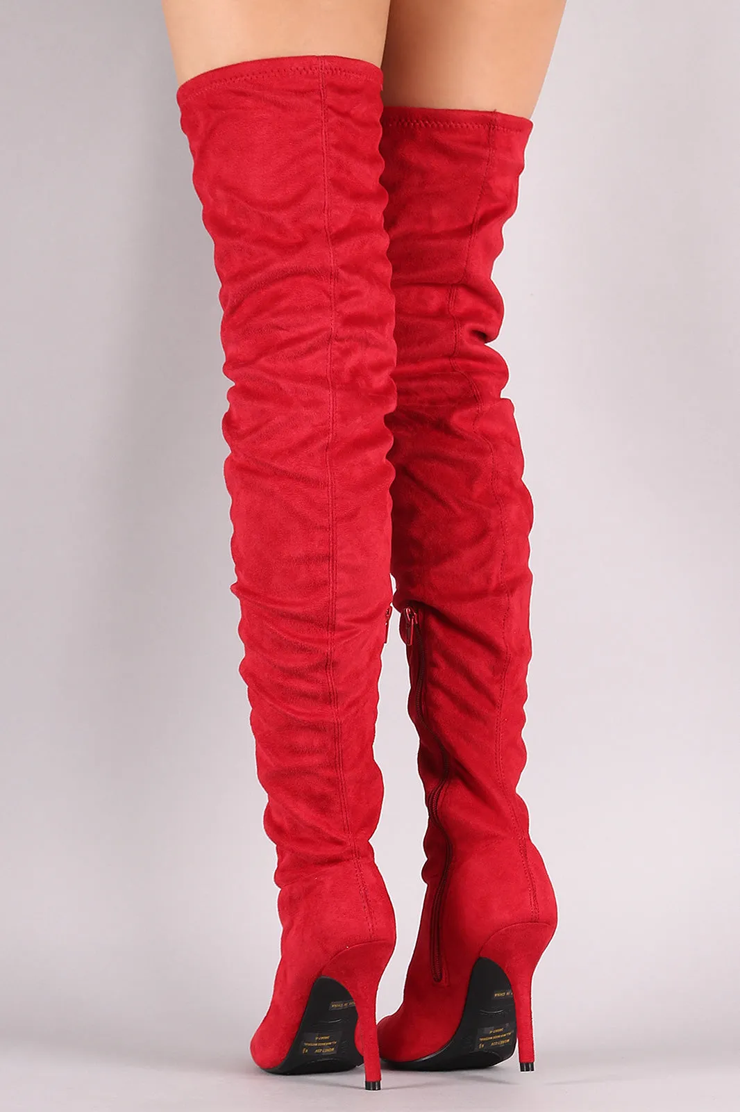 Anne Michelle Suede Slouchy Pointy Toe Stiletto Boots