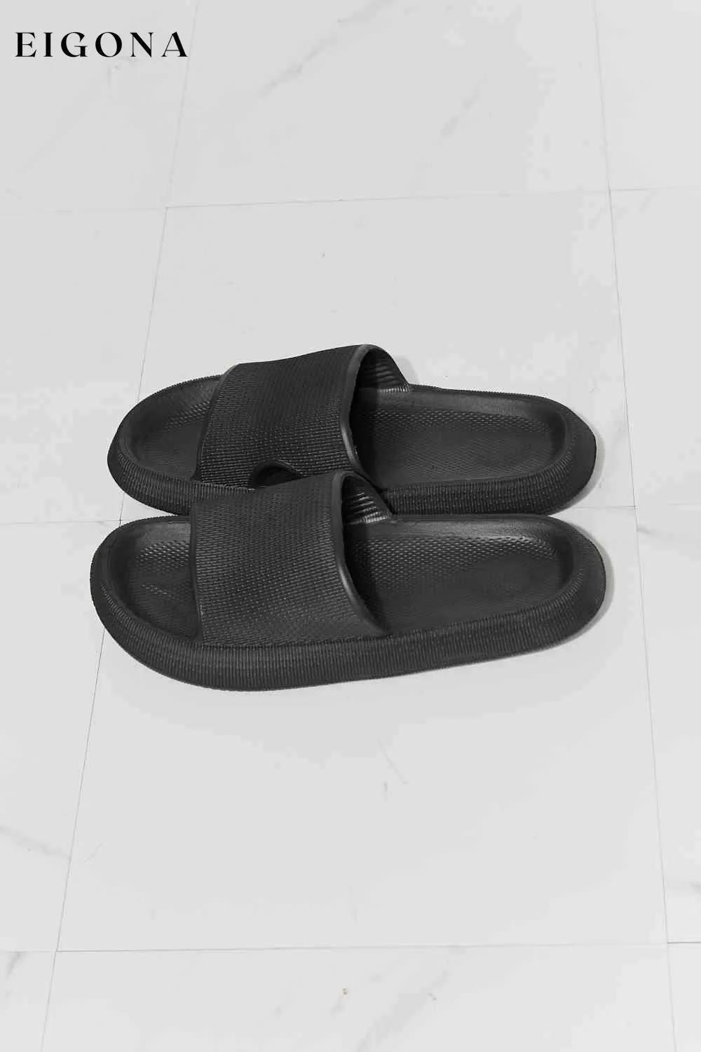 Arms Around Me Open Toe Slide in Black