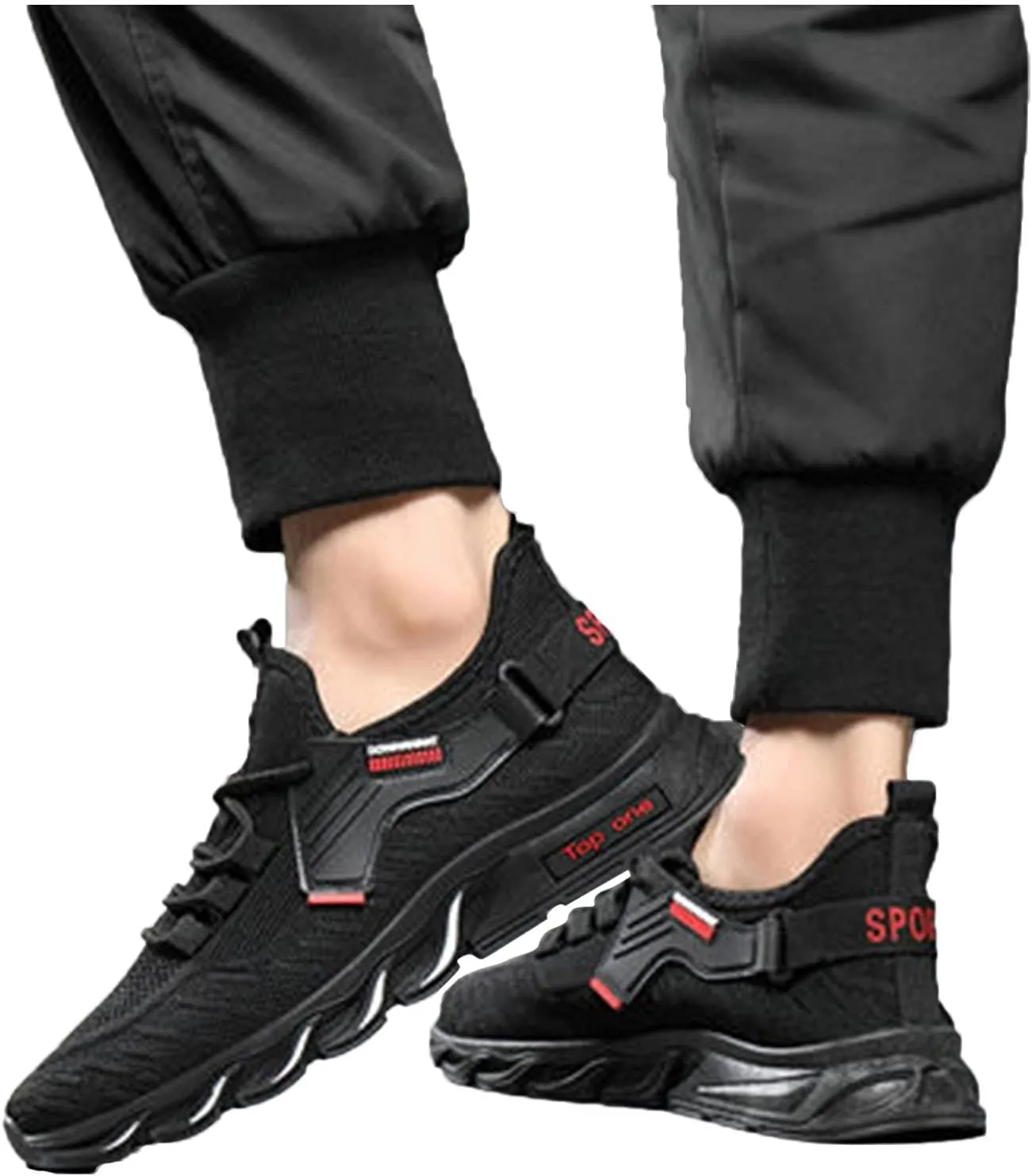 BORAMAX Men's Running Shoes Breathable Men's Tennis Shoes Lightweight Sneakers One Pedal Gym Casual Comfortable Shoes