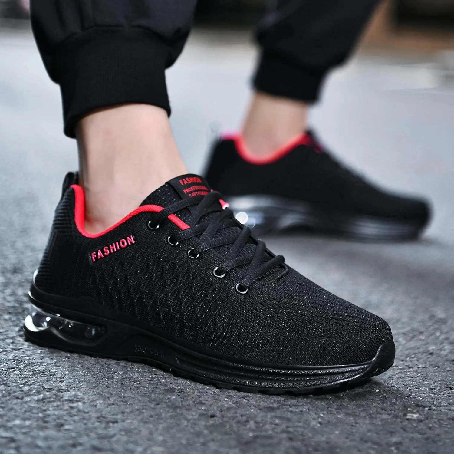 BORAMAX Mens Walking Shoes Running Sneakers Breathable Slip On Athletic Shoes for Workout Gym Jogging Training