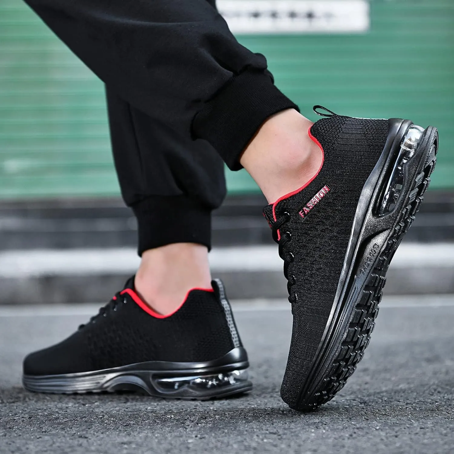 BORAMAX Mens Walking Shoes Running Sneakers Breathable Slip On Athletic Shoes for Workout Gym Jogging Training