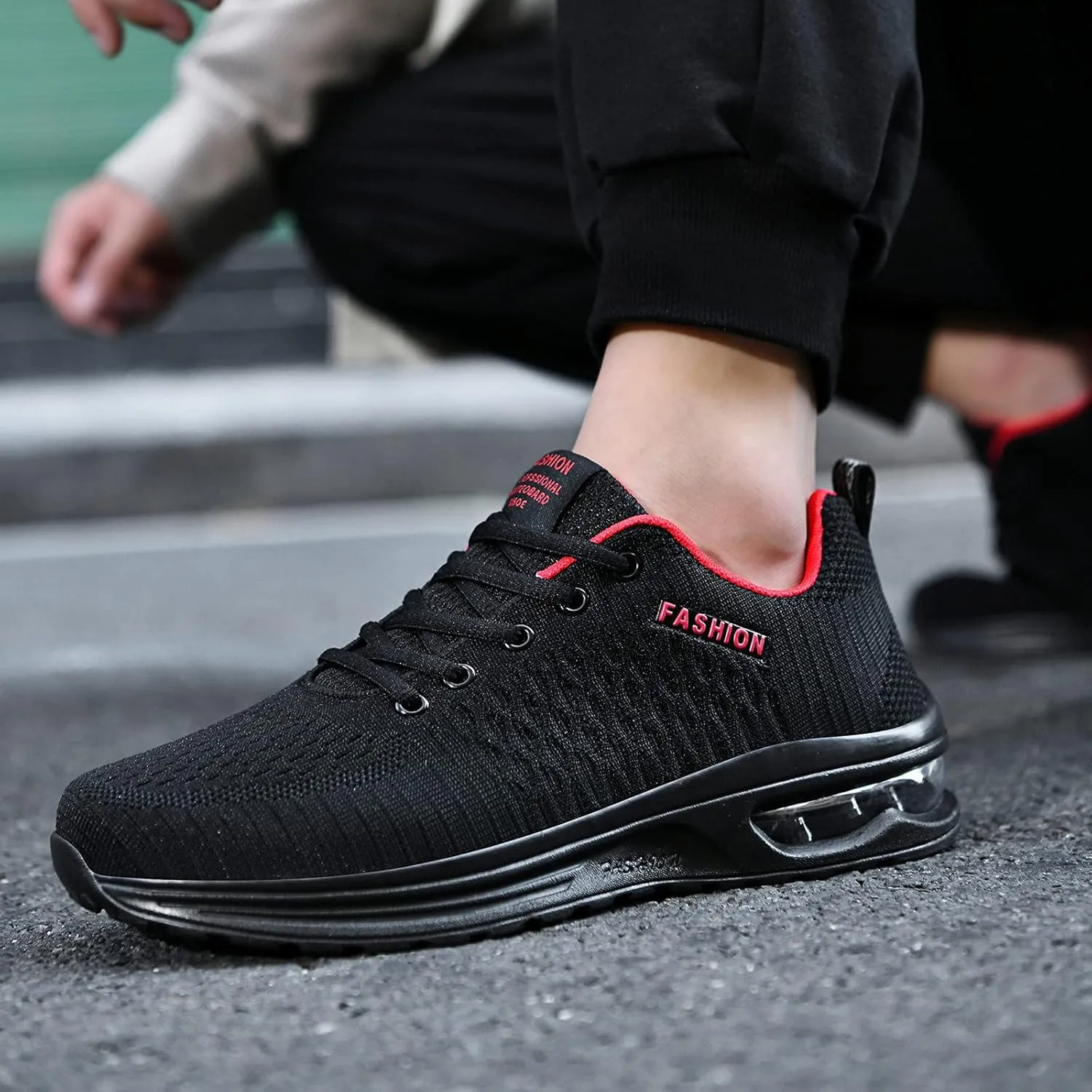 BORAMAX Mens Walking Shoes Running Sneakers Breathable Slip On Athletic Shoes for Workout Gym Jogging Training