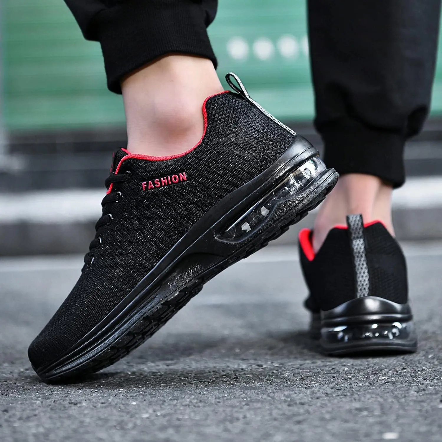 BORAMAX Mens Walking Shoes Running Sneakers Breathable Slip On Athletic Shoes for Workout Gym Jogging Training