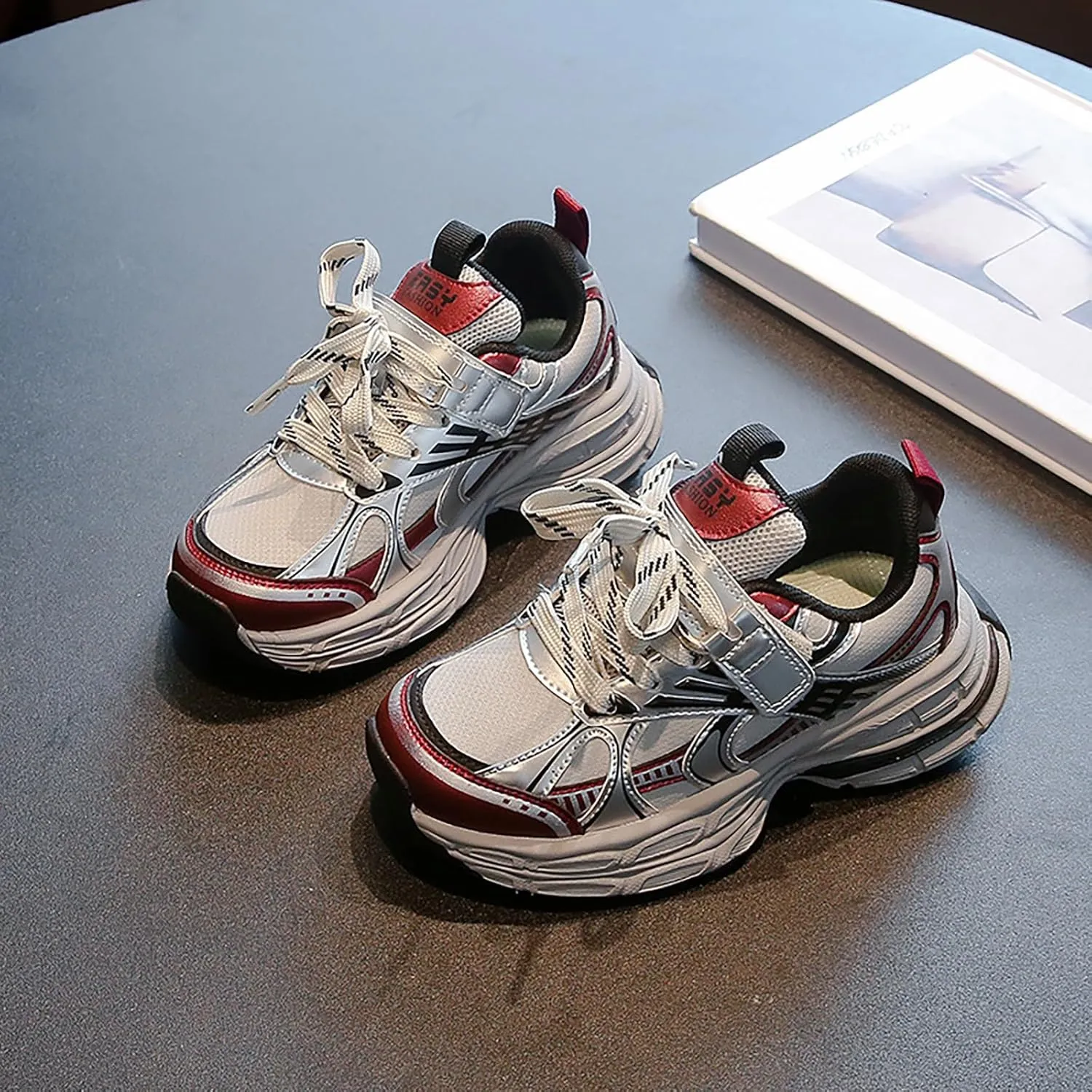 Boys Girls Kids Sneakers Tennis Running Shoes Unisex Lace-up Lightweight Breathable Walking Shoes for Kids Girls