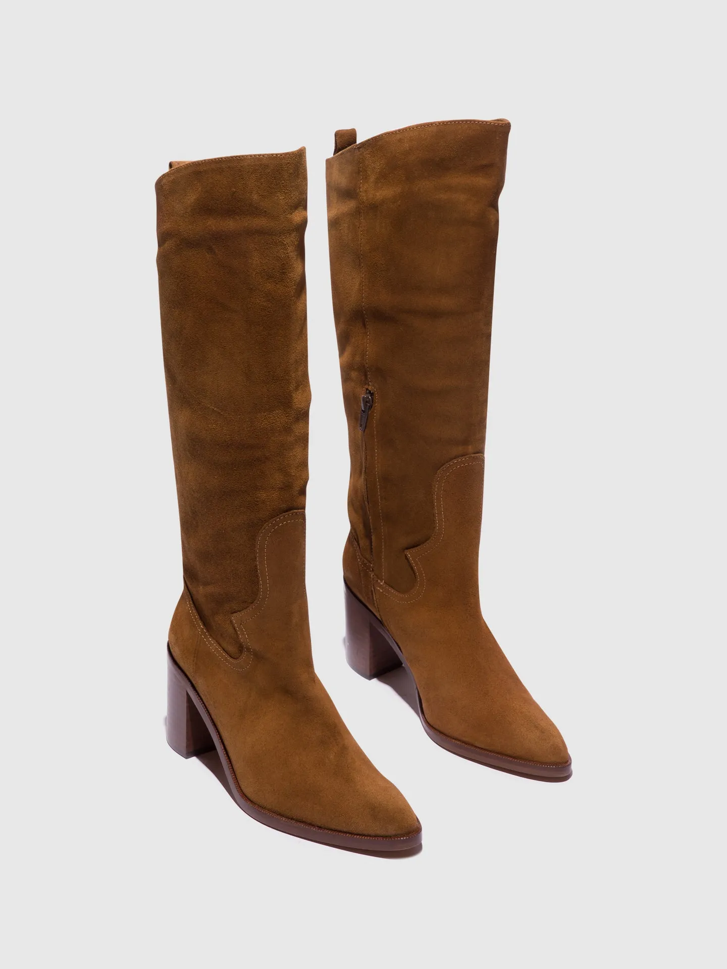 Camel Zip Up Boots