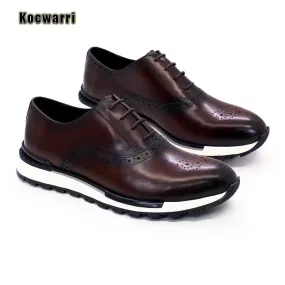 Casual Men's  Genuine Leather Comfortable Fashion Sneakers Handmade
