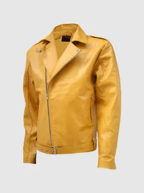 Classic Yellow Leather Jacket