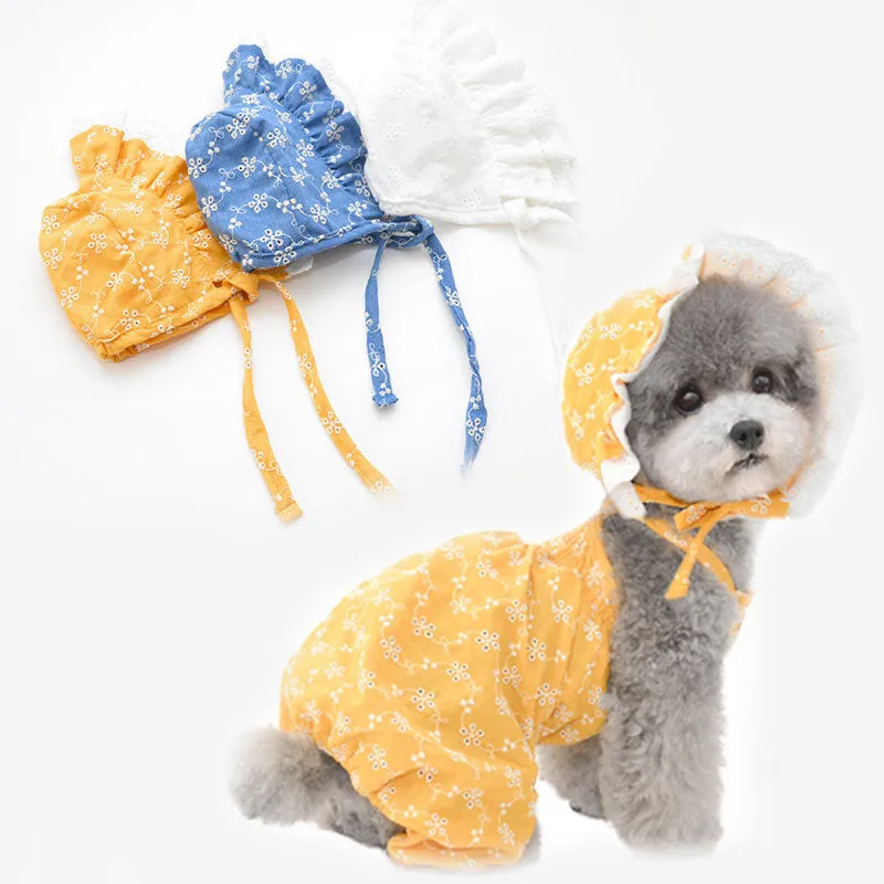 Cotton Dog Sweet Sunhat Lovely Puppy Stylish Cool Dog Hat