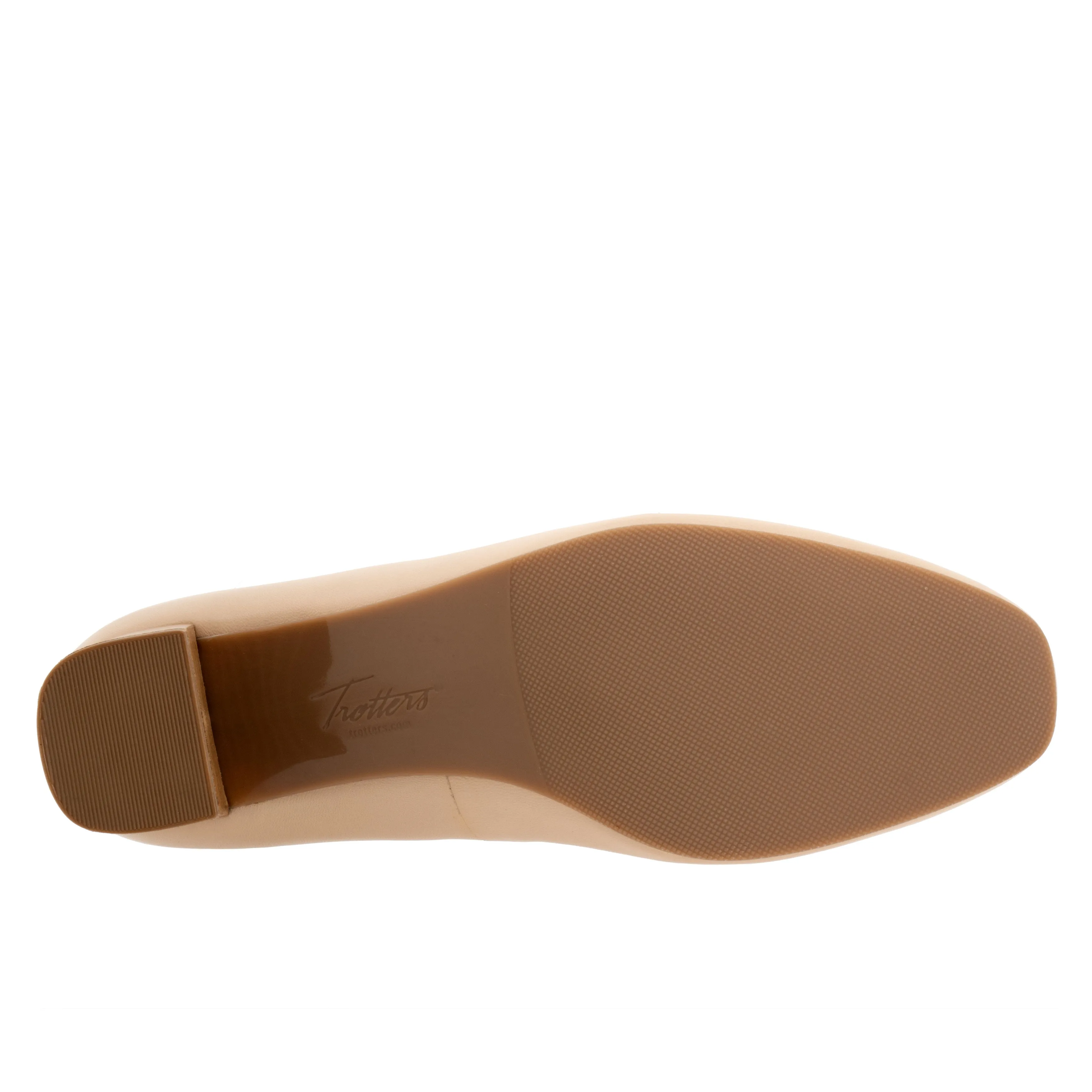 Daria Beige Leather Mid Block Heel