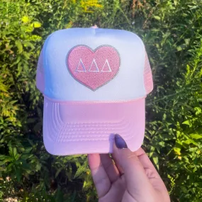 Delta Delta Delta Embroidered Heart Patch Hat