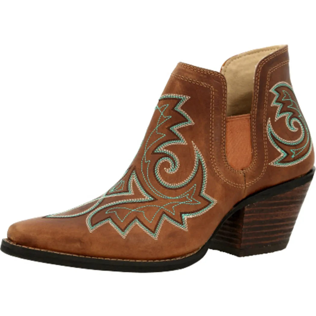 Durango Golden Brown Turquoise Stitched Bootie
