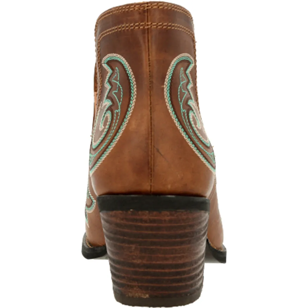 Durango Golden Brown Turquoise Stitched Bootie
