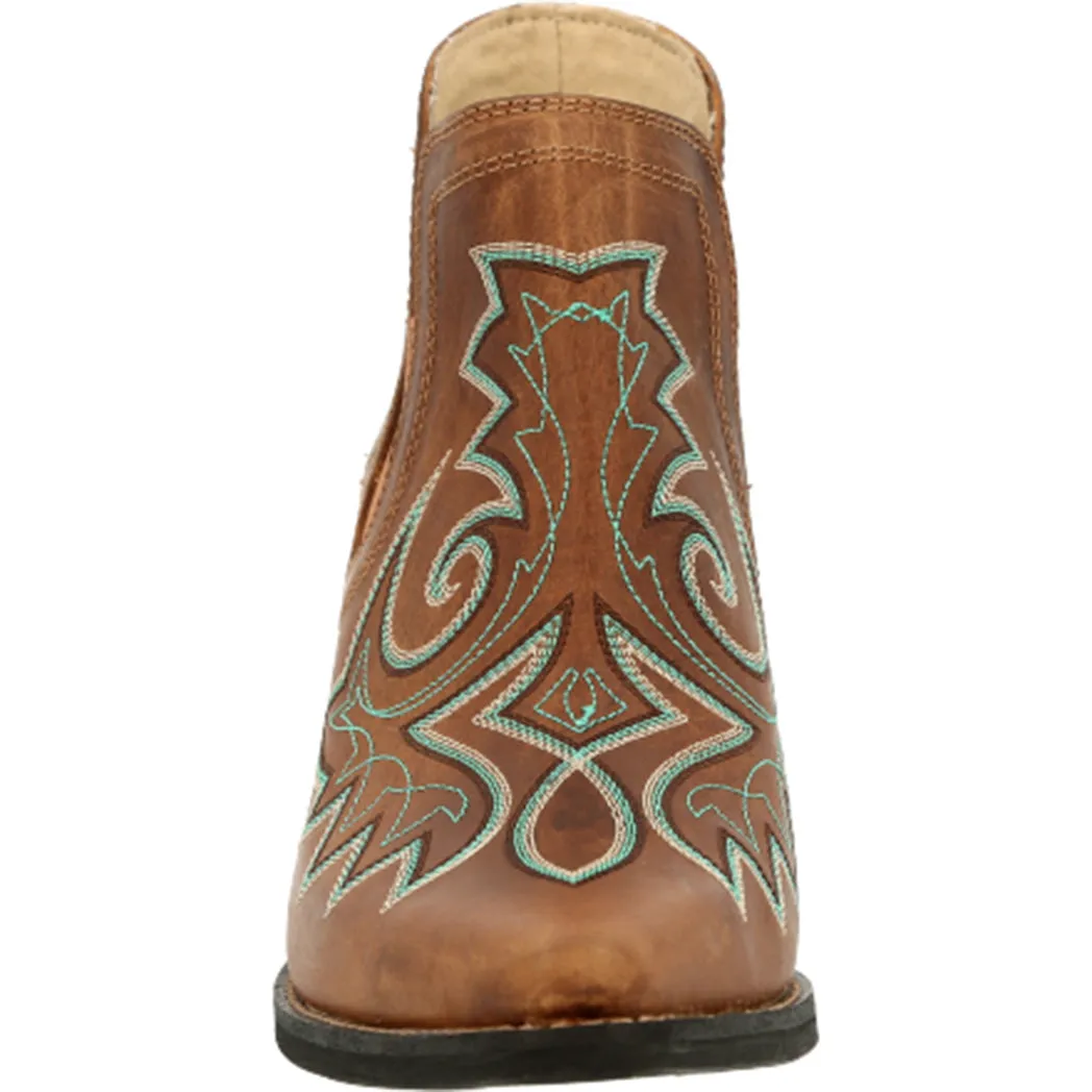 Durango Golden Brown Turquoise Stitched Bootie