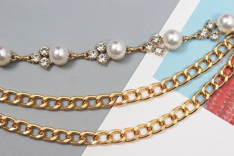 Fashion and Elegant Women's Rhinestone Waist Chain All-match Chain with Sweater Dress Metal Belt Girdle