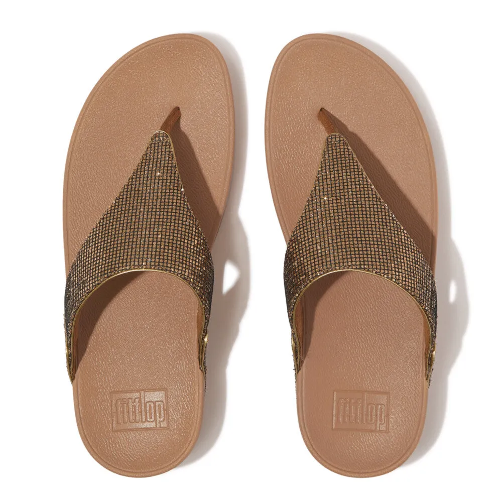 Fitflop Lulu Glitterball Toe Post Gold