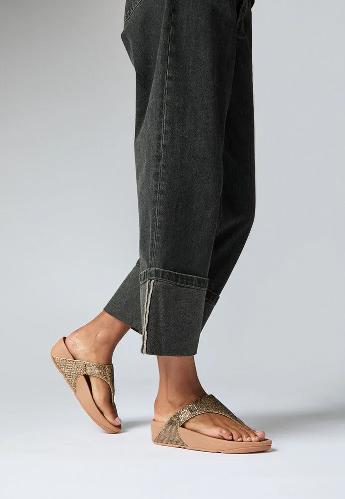 Fitflop Lulu Glitterball Toe Post Gold