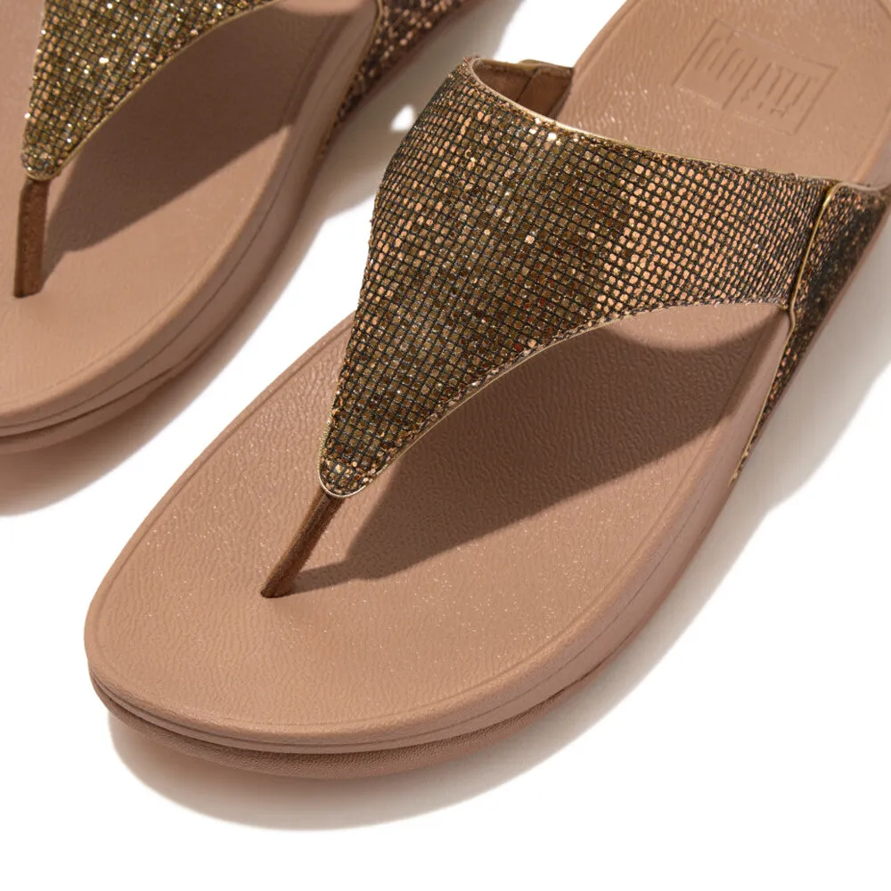 Fitflop Lulu Glitterball Toe Post Gold