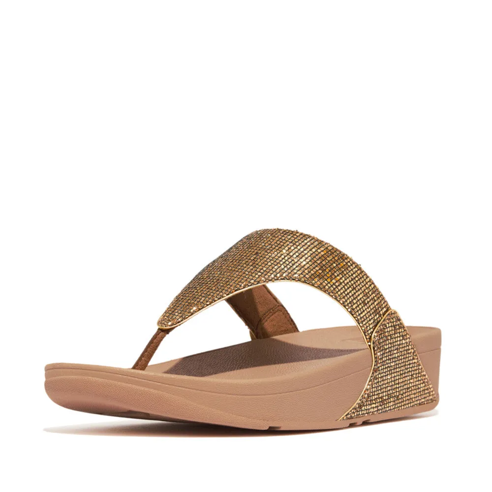 Fitflop Lulu Glitterball Toe Post Gold