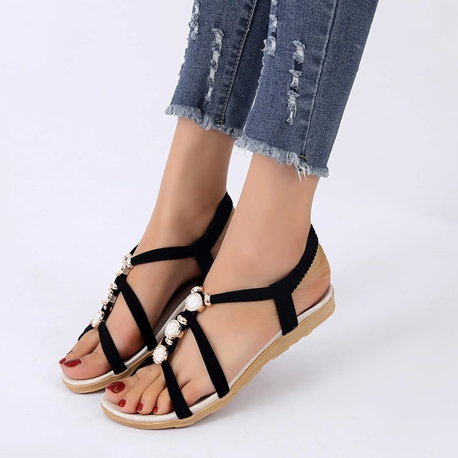 Flat Sandals for Women Dressy: Summer Comfortable Dress Thong Flats Sandals for Women 2025 Comfortable