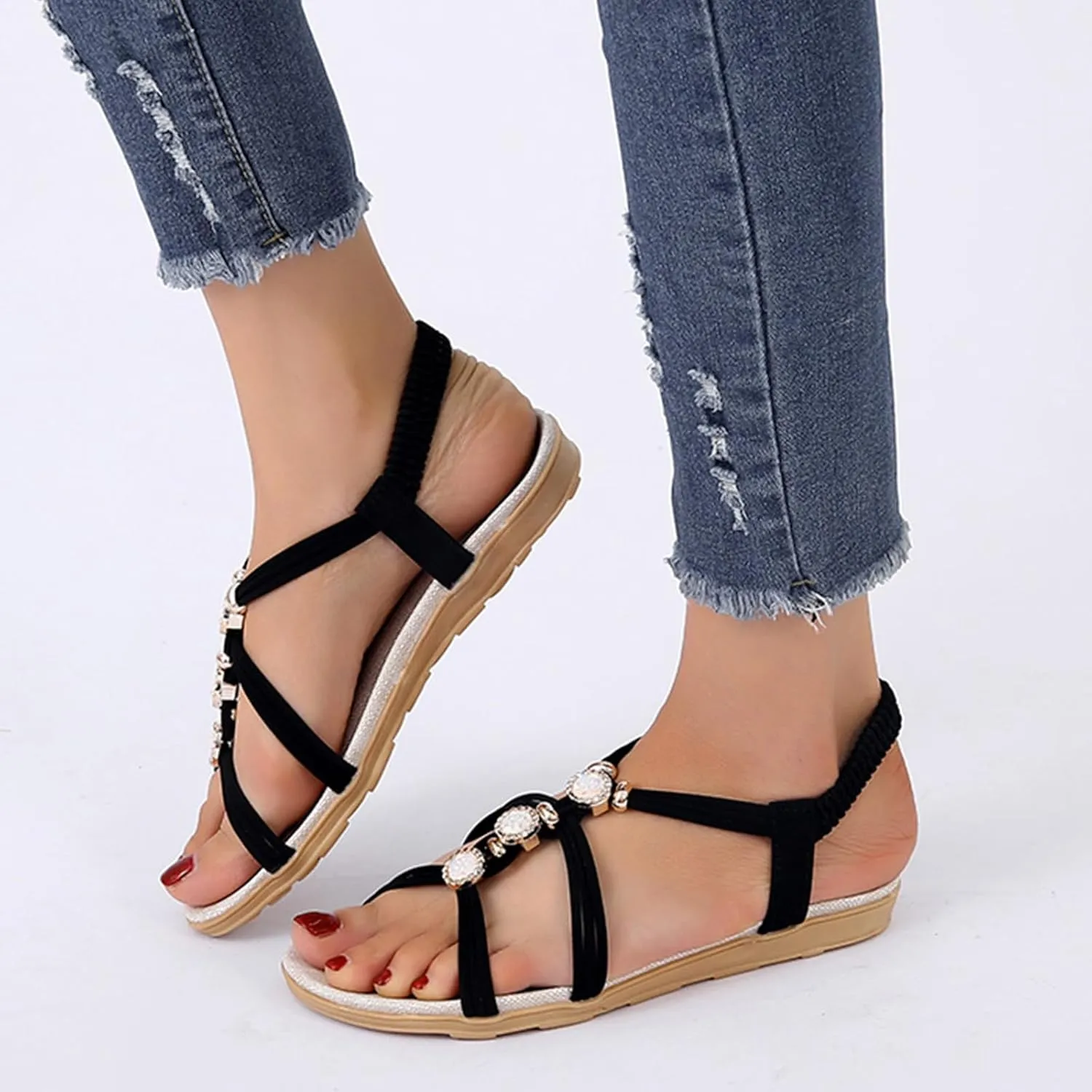 Flat Sandals for Women Dressy: Summer Comfortable Dress Thong Flats Sandals for Women 2025 Comfortable