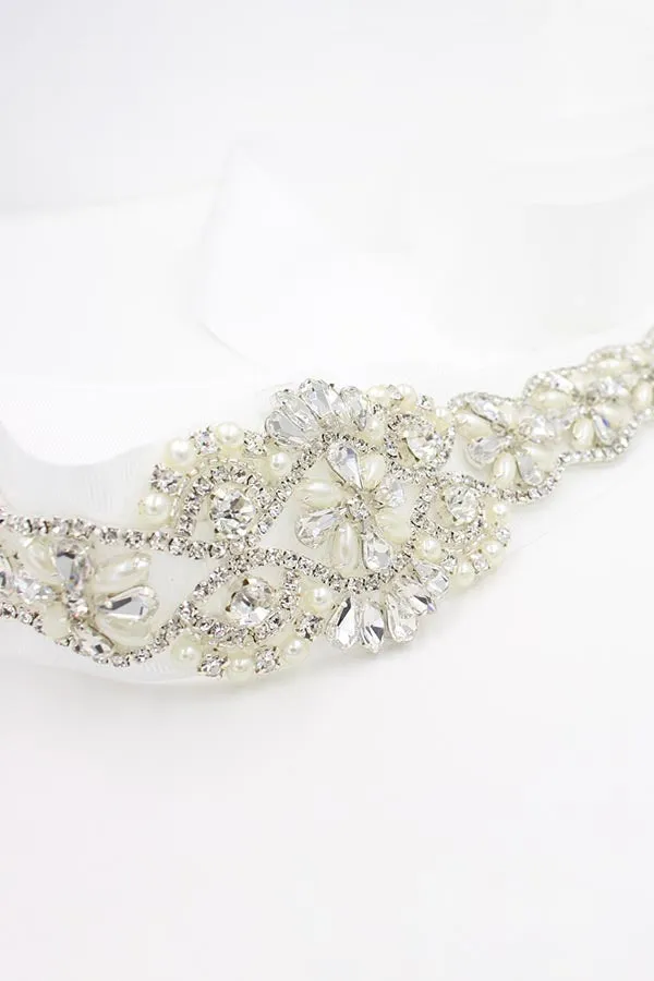 handmade Bridal Wedding Rhinestone Pearl Belt