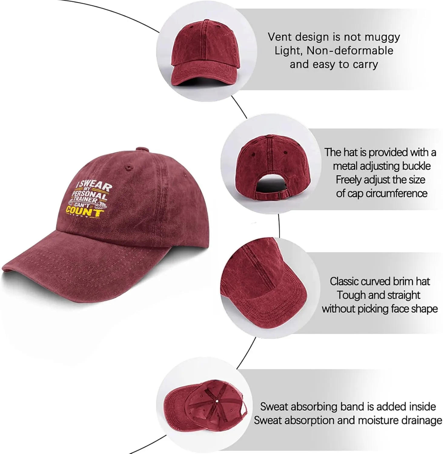 I Swears My Personal Trainers Can't Count Baseball Cap Women Beach Baseball Hat for Men's Adjustable Caps