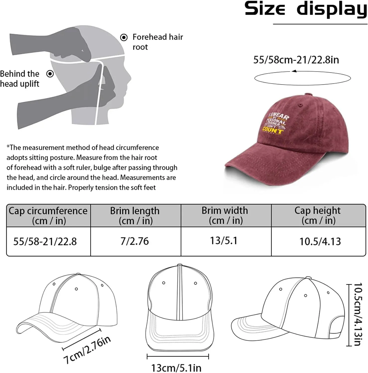 I Swears My Personal Trainers Can't Count Baseball Cap Women Beach Baseball Hat for Men's Adjustable Caps