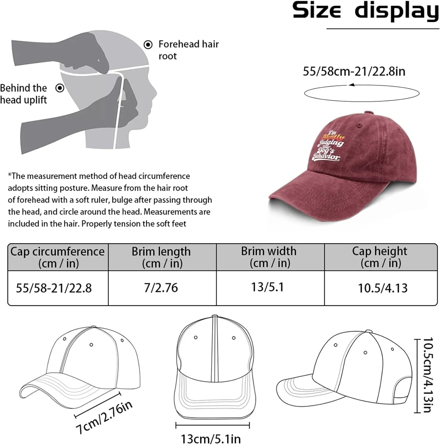 I'm Silently Judging Your Dog's Behavior Dog Trainer Mens Hats Running Hat for Men's Quick Dry Cap Baseball Hat Women