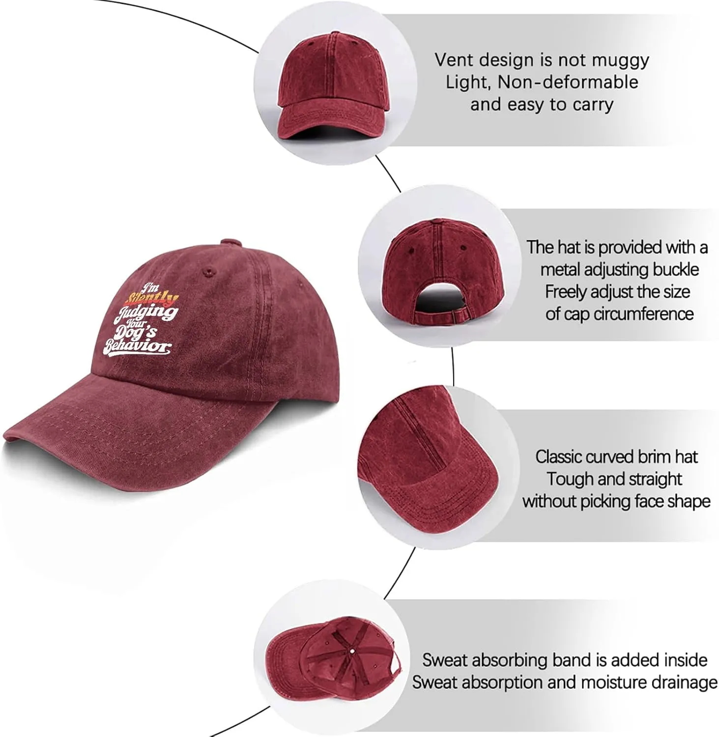 I'm Silently Judging Your Dog's Behavior Dog Trainer Mens Hats Running Hat for Men's Quick Dry Cap Baseball Hat Women