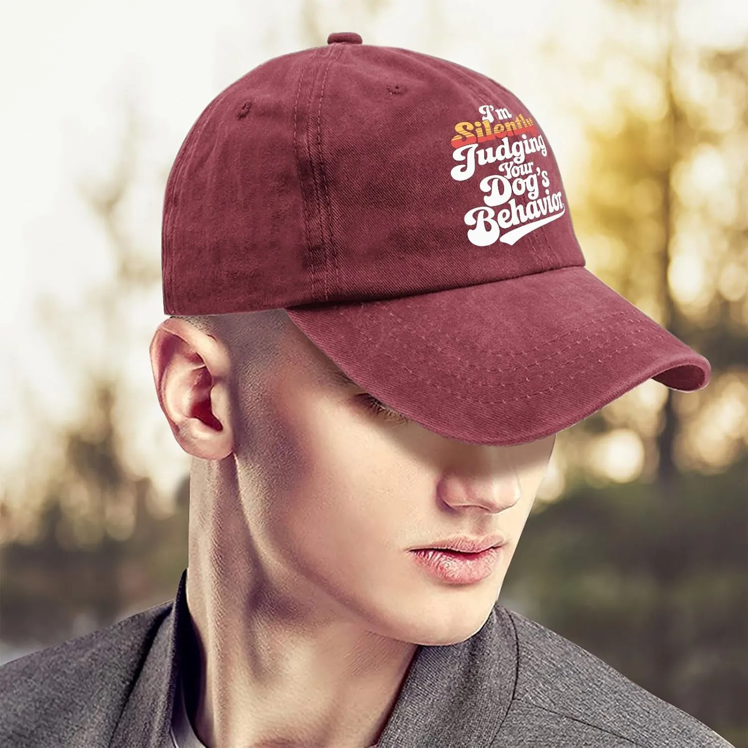 I'm Silently Judging Your Dog's Behavior Dog Trainer Mens Hats Running Hat for Men's Quick Dry Cap Baseball Hat Women