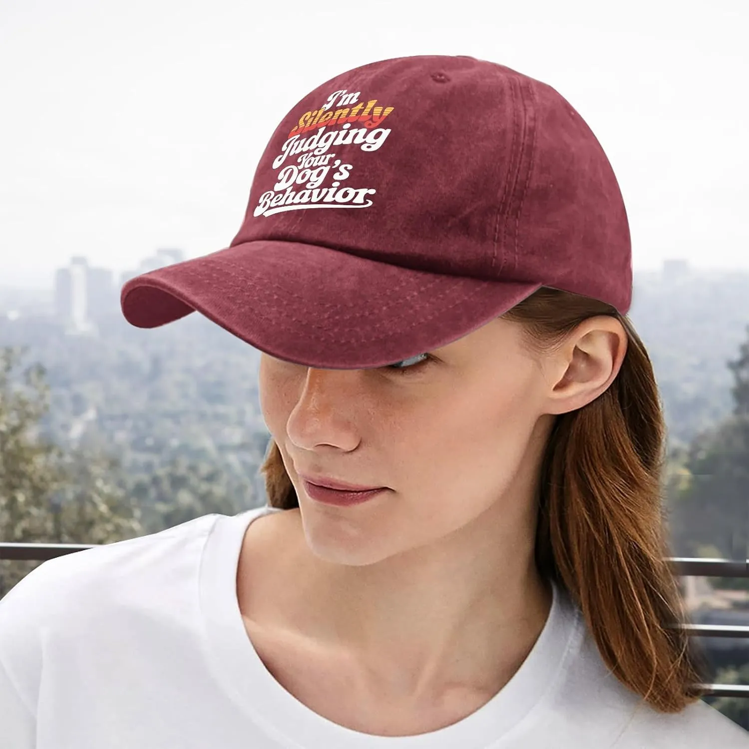 I'm Silently Judging Your Dog's Behavior Dog Trainer Mens Hats Running Hat for Men's Quick Dry Cap Baseball Hat Women
