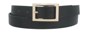 Jamie - Gold Rectangle Buckle Belt (Black)