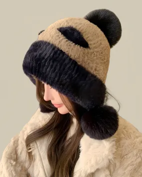 JCH903304 Cozy Plush Panda Earflap Hat