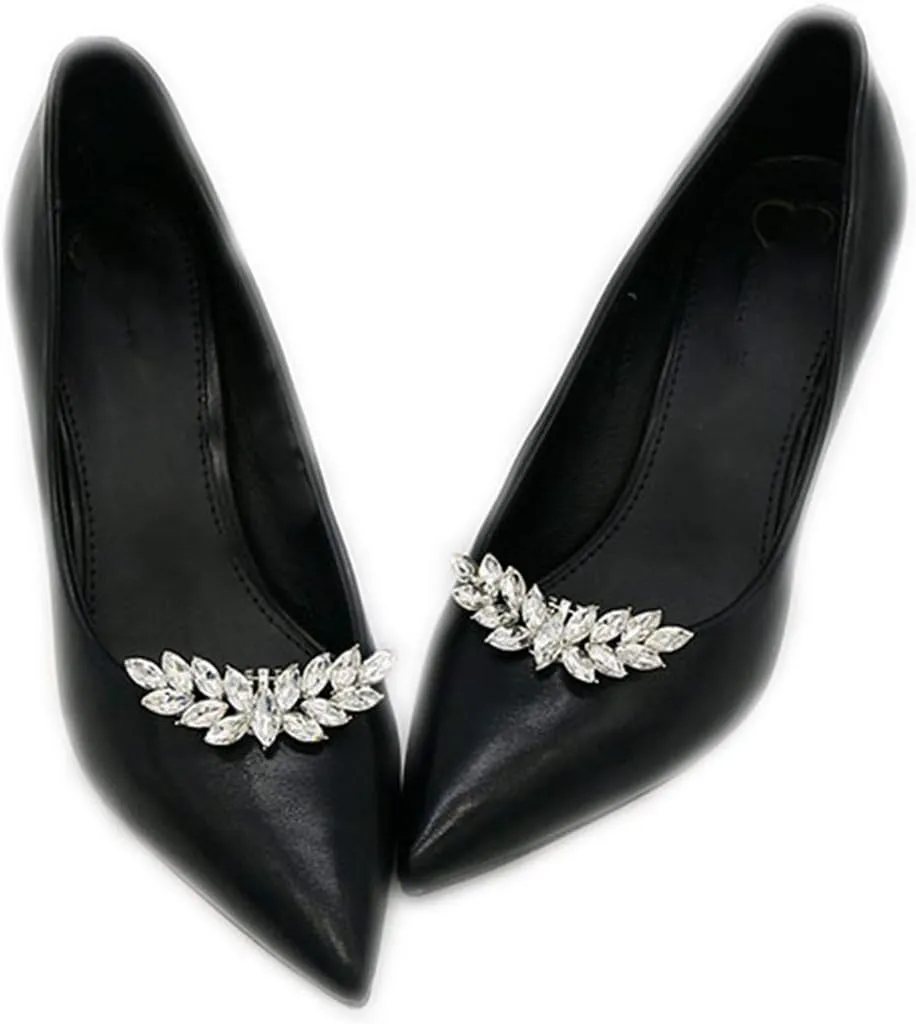 Lauthen.S 1 Pair Rhinestone Wedding Shoe Clips Bride Party Shoe Decoration