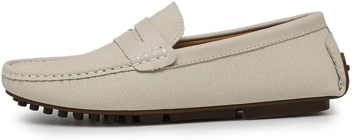 Loafers for Men Solid Color Leather Penny Driving Loafers Comfortable Slip Resistant Flexible Casual Classic Slip-on