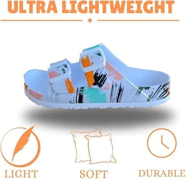 Magiko Slip-On Casual Slides Sandals EVA Double Buckle Adjustable Comfortable Light Weight Slides