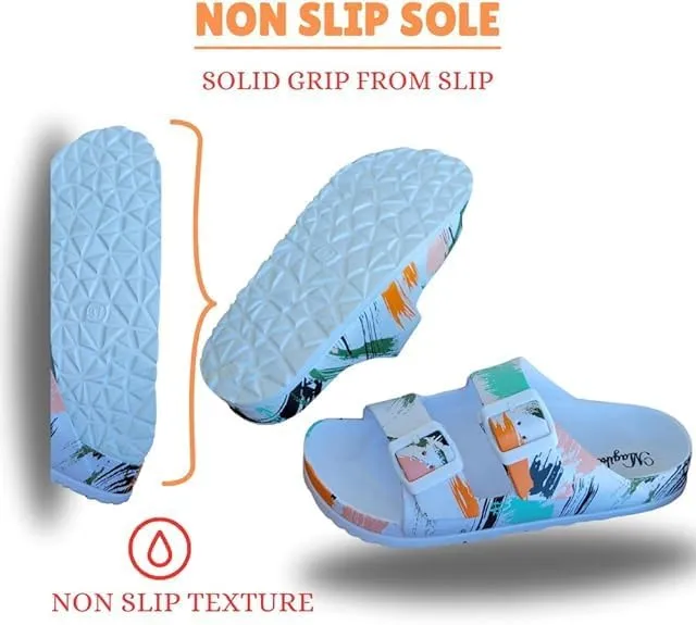 Magiko Slip-On Casual Slides Sandals EVA Double Buckle Adjustable Comfortable Light Weight Slides