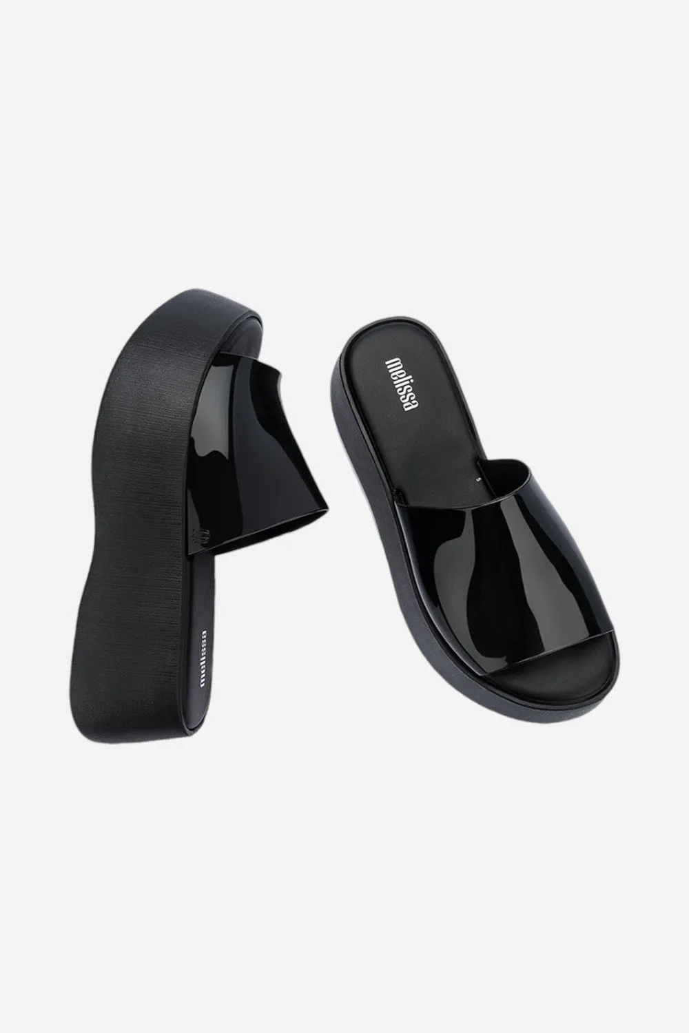 Melissa Becky Platform Slides In Black