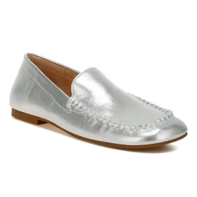 Metallic Pleather Loafers