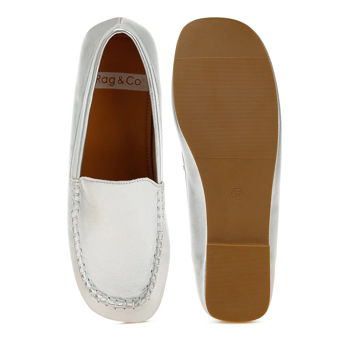 Metallic Pleather Loafers