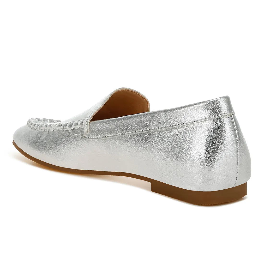 Metallic Pleather Loafers